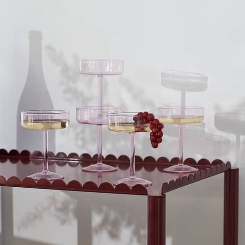Coppa da champagne Tint vetro rosa / Set di 2 - Hay - Rosa - Vetro borosilicato