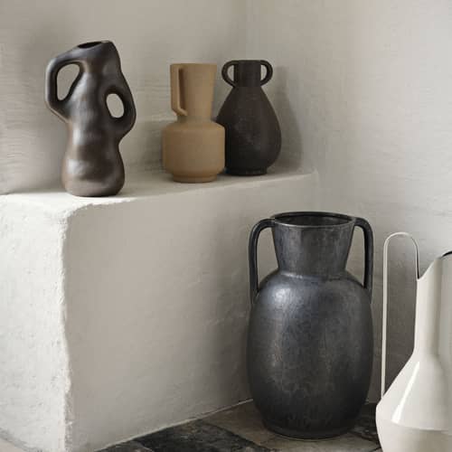 Vase Isolde céramique marron / H 35 cm - BROSTE COPENHAGEN - Marron antique (mat) - Grès
