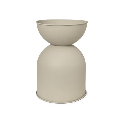 Vaso per fiori Hourglass Medium metallo beige / Ø 40 x H 59 cm - Ferm Living - Cachemire Beige - Ferro