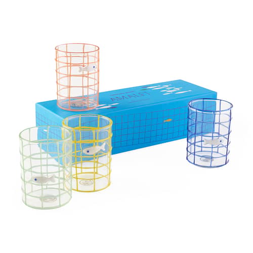 Set de 4 verres Amalfi multicolore - Jonathan Adler - Set de 4 verres Amalfi multicolore - Verre soufflé bouche
