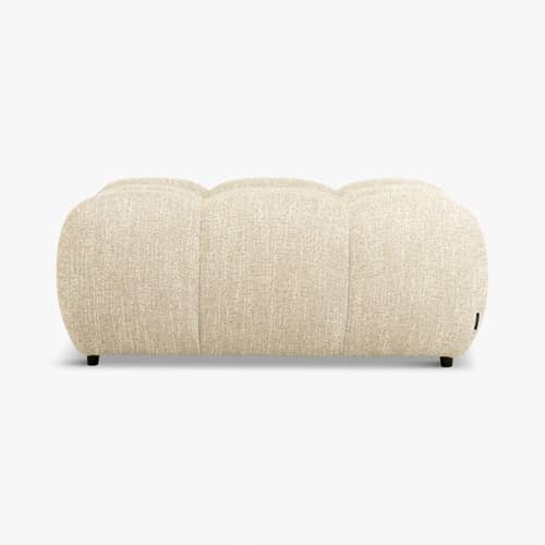 Pouf Waffle tessuto beige / Divano modulabile - 104 x 104 cm - NV GALLERY - Tweed Beige - Schiuma ad alta densità, Tessuto