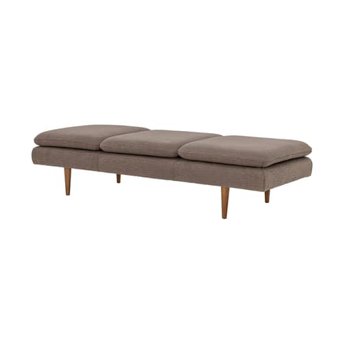 Sofa Pione textil braun / 198 x 77 cm – Schlingenpol - Bloomingville - Taupe Braun (Schlingenpol) - Gummibaum-Holz, Schaumstoff, Schlingenpol