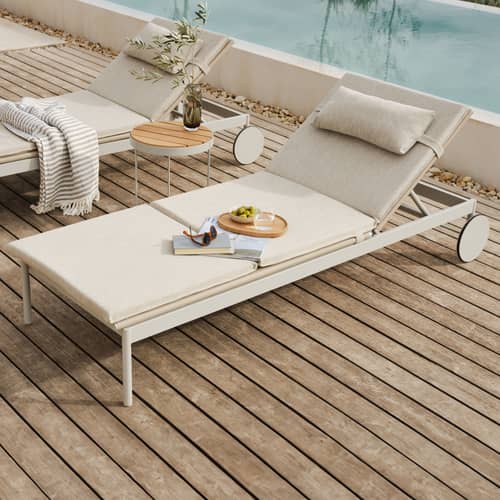 Accessorio  tessuto beige / Materasso per sdraio da esterno Ease - 195 x 71 cm - Bolia - Il materasso / Sabbia - Espanso, Tessuto spalmato