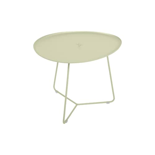 Cocotte Coffee table metal green / L 55 x H 43.5 cm - Detachable table top - Fermob - Lime - Painted steel