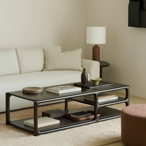 Couchtisch Eda holz braun / 150 x 60 cm x H 40 cm - Ethnicraft - Dunkelbraunes Mahagoni - Massives Mahagoni