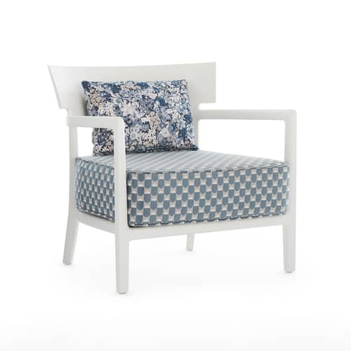 Cuscino per esterno Liberty tessuto blu / 45 x 32 cm - Kartell - Blu (Liberty Artemis) -  Ouate, Tessuto outdoor
