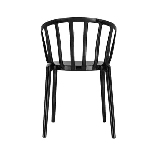 Fauteuil empilable Venice plastique noir - Kartell - Noir brillant - Technopolymère thermoplastique recyclé