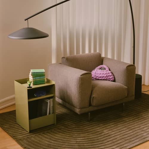 Servierwagen auf Rollen Folded Low metall grün / Aufgeklappt – H 61,5 cm - Muuto - Dunkelgrün-Grün-Beige - Stahl