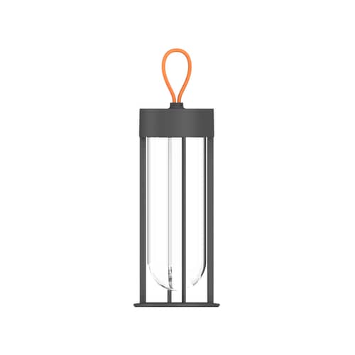 Kabellose, wiederaufladbare Außenlampe In Vitro Unplugged LED metall glas grau / LED -  By Starck - Flos - Anthrazit - Aluminium, Borosilikatglas