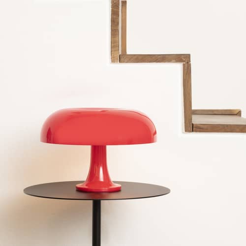 Lampe de table Nessino / Ø 32 cm - Lampe champignon rouge - Artemide - Rouge - Technopolymère