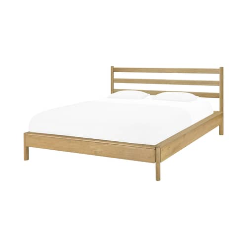 Letto matrimoniale PI legno naturale / Per materasso 180 x 200 cm - Ethnicraft - Per materasso 180 x 200 cm - Massello di quercia oliato
