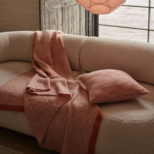 Thread Plaid textile orange / 140 x 180 cm - Tom Dixon - Orange & White - Cotton, Wool
