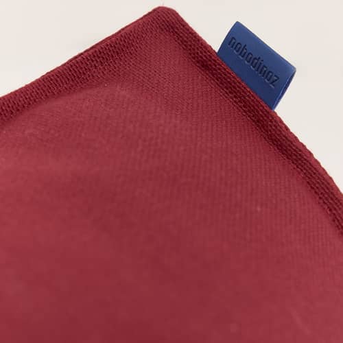 Pouf Lucky tissu rouge - NOBODINOZ - Rouge brique - Coton biologique, Polystyrène expansé