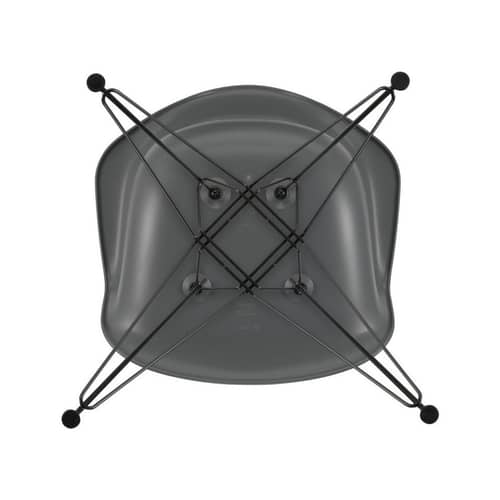 Sessel RE DAR - Eames Plastic Armchair plastikmaterial grau / (1950) - Beine schwarz / recycelt - Vitra - Granitgrau / Beine schwarz - lackierter Stahl, Recycelter Kunststoff (Post-Consumer)