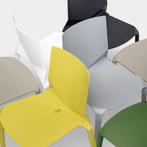 Stapelbarer Stuhl Plana plastikmaterial grau - Kristalia - Hellgrau - Glasfaser, Polypropylen
