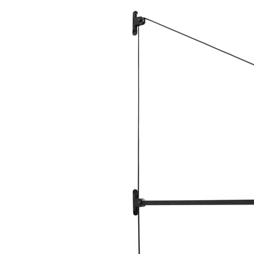 Applique avec prise Swan LED métal / Orientable - L 184 cm - Nemo - Noir - Aluminium, Technopolymère