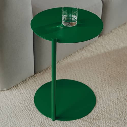 Table d\'appoint Ande / Ø 40 x H 55 cm - NOO.MA - Vert pastèque - Acier recyclé
