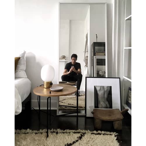 JWDA Table lamp glass white brown metal / Metal - Audo Copenhagen - Burnished brass - Burnished brass, Glass