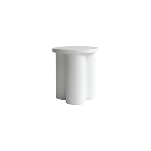 Beistelltisch Big Foot Tall corian weiß / Ø 45 x H 51 cm - 101 COPENHAGEN - Weiß - Faserbeton