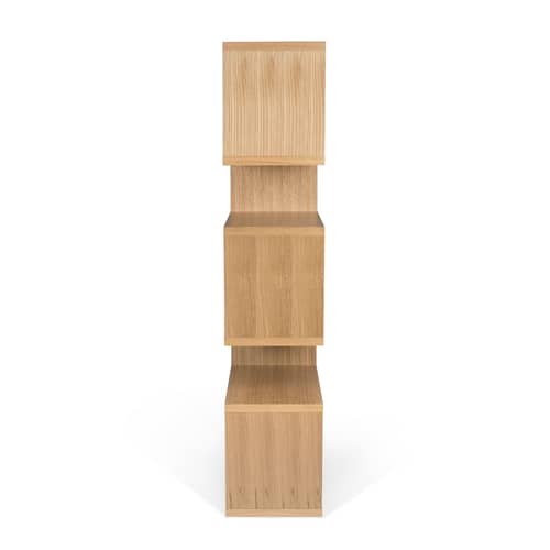 Sydney Bookcase natural wood / L 156 x H 160 cm - POP UP HOME - Oak & white - Chipboard, MDF