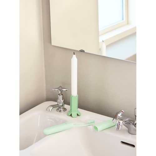 Bougeoir Arcs Small métal vert / H 9 cm - Hay - Vert Menthe - Alliage de zinc