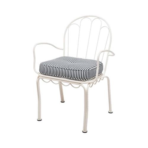 Chaise empilable Al Fresco métal/ Coussin inclus - BUSINESS & PLEASURE - Coussin Laurens (rayé bleu) - Acier, Mousse, Tissu outdoor Pleasuretex®