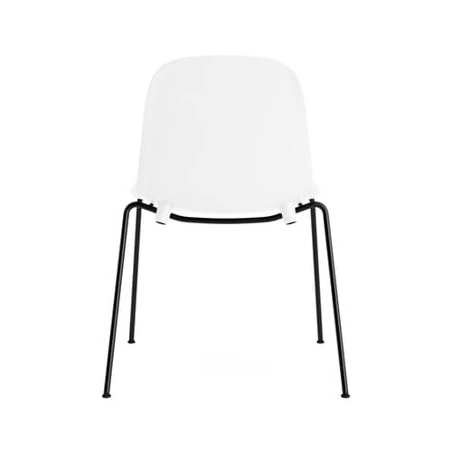 Chaise empilable Form / 4 pieds métal - Normann Copenhagen - Blanc - Acier laqué, Polypropylène