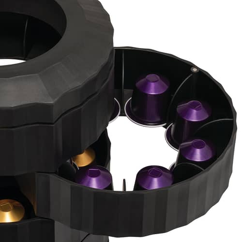 Plissé Coffee capsules distributor plastic material black / For 40 capsules - Alessi - Black & White - Thermoplastic resin