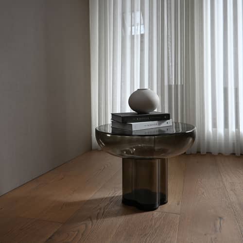 Crown Low Coffee table glass brown / Ø 55 x H 41 cm - 101 COPENHAGEN - Burnish Brown - Mouth blown glass