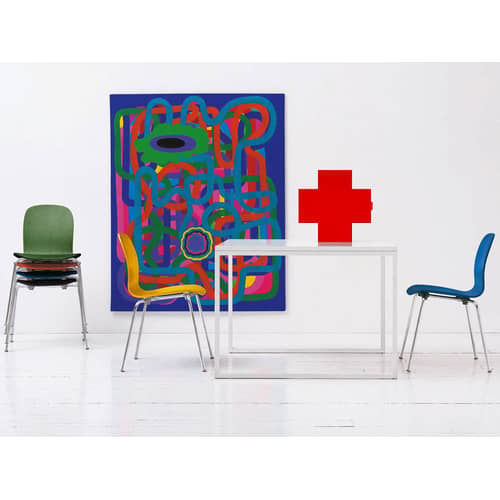 Armadietto per medicinali Cross metallo rosso / Metallo - 43,5 x H 45 cm - Cappellini - Rosso - Metallo