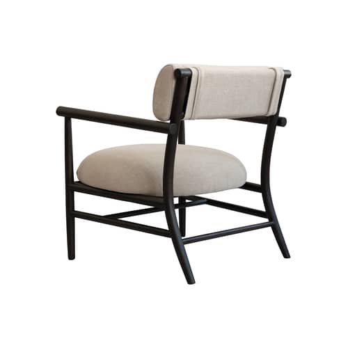Fauteuil lounge Nama - 101 COPENHAGEN - Sable (Lin) / Chêne noir - Chêne massif, Lin, Mousse