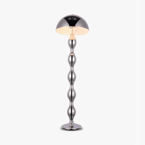 Powers Floor lamp metal silver - NV GALLERY - Chromed - Lacquered iron, Polyresin