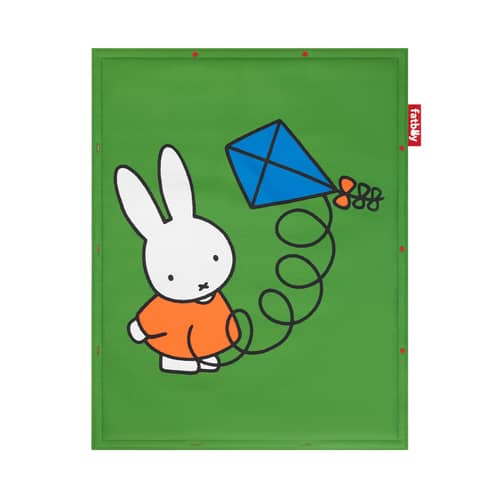Außenteppich Flying Carpet x Miffy textil grün / 180 x 140 cm - Gepolstert - Fatboy - Grün - Recyceltes Polyester, Schaumstoff