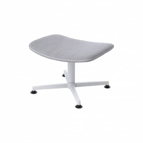 Arba Footrest textile grey / Fabric - Bouroullec, 2024 - raawii - Grey (re-wool fabric 0108) / Light grey Base - Aluminium, Foam, Kvadrat fabric, Plywood, Steel