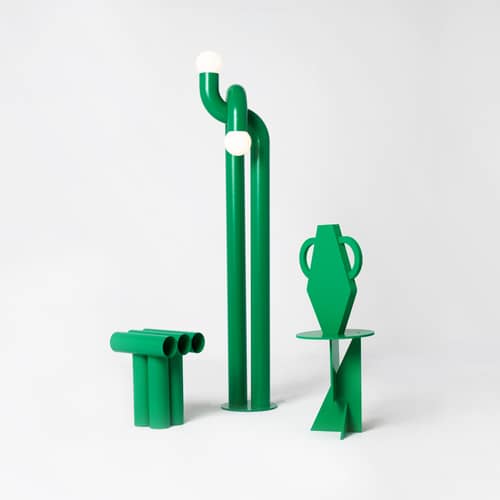 Hocker Septem metall grün / Aluminiumrohre - Axel Chay - Grün - Thermolackiertes Aluminium