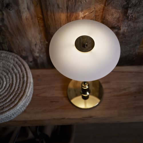 Kabellose, wiederaufladbare Außenlampe PH 2/1 glas gold / LED - Louis Poulsen - Messing - Glas, Messing