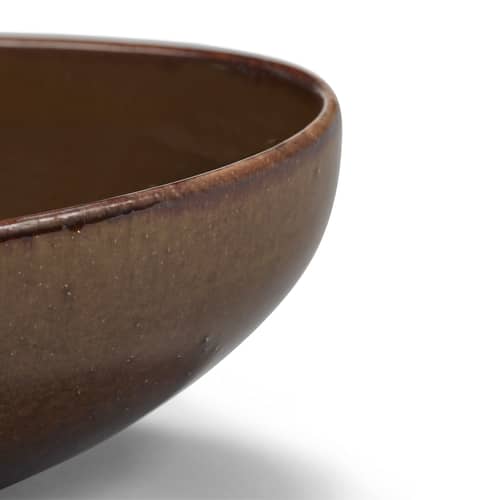 Piatto Out of Lines ceramica marrone / 36 x 17 x 8 cm - Serax - Ocra - Gres smaltato