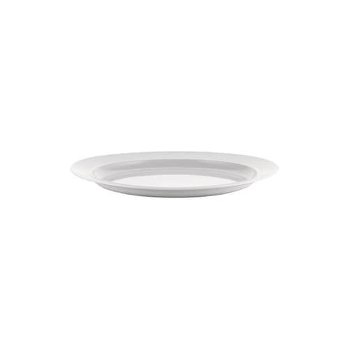 Plat de service La Bella Tavola céramique blanc / 38 x 30 cm - Ettore Sottsass - Alessi - Blanc uni - Porcelaine fine