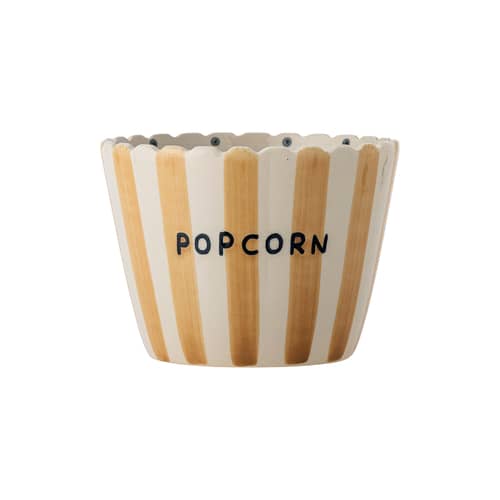 Salatschüssel Chip - Pop Corn keramik gelb / Ø 17,5 x H 13,5 cm - Bloomingville - Pop Corn / Gelb / Ø 17,5 x H 13,5 cm - Sandstein