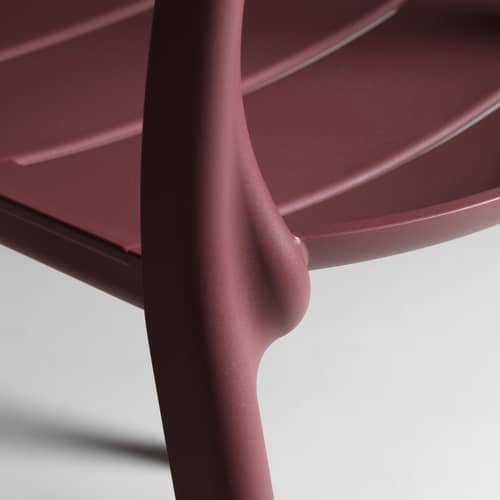 Sedia impilabile Cassia Bistrot corian rosso - NARDI - Bordeaux - Resina in fibra di vetro