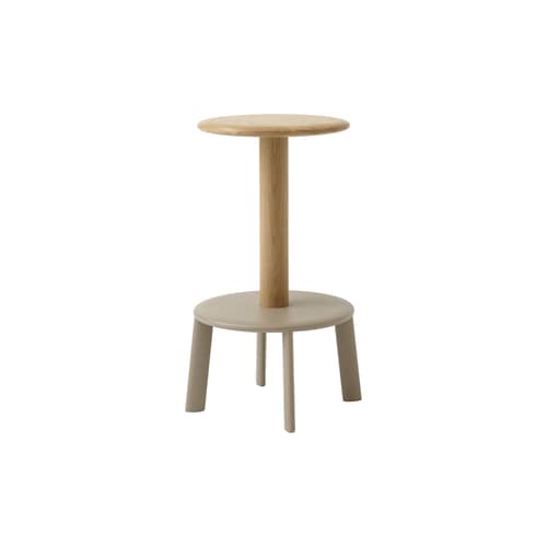 Sgabello alto girevole Massif AV39 legno naturale / H 65 cm - &tradition - Rovere / Base Beige - Acciaio termolaccato, Rovere massello