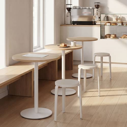 Stappelbarer Hocker Lou Chroma holz weiß / Ökozertifiziertes Holz - TIPTOE - Cremeweiß - Ökozertifiziertes Holz, Stahl