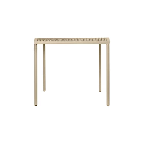 Tavolo quadrato Dapple metallo beige / Punzone - 80 x 80 cm - Ferm Living - Beige cashmere - Acciaio zincato verniciato a polvere