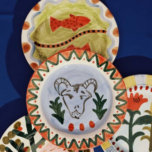 Teller The Lovers 03 keramik bunt / Set von 2 - Ø 25,8 cm - Serax - The Lovers - Sandstein