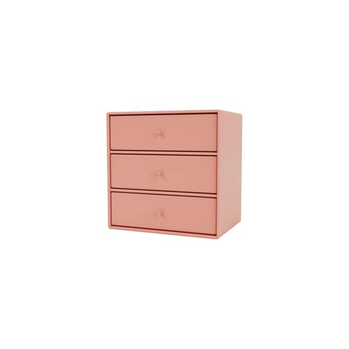 Rangement mural Montana Mini 1007 bois rose / 3 tiroirs - 35 x 35 x P 25 cm / Seconde vie - MONTANA - Rhubarb 151 - MDF laqué