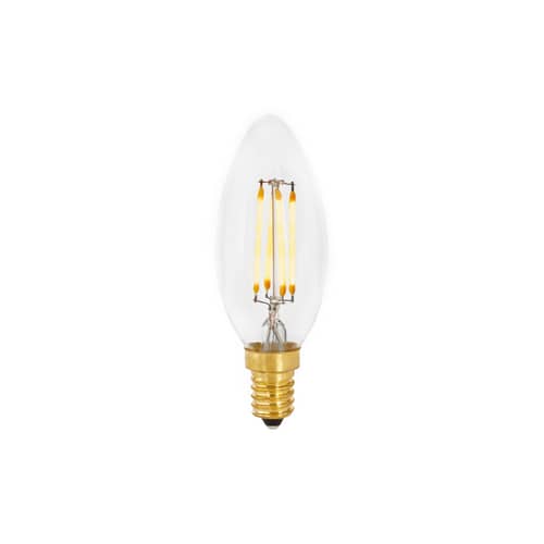 Ampoule LED E14 dimmable Flamme Candle Clear / 4W (= 33W) - Blanc chaud - TALA - Transparent - Verre