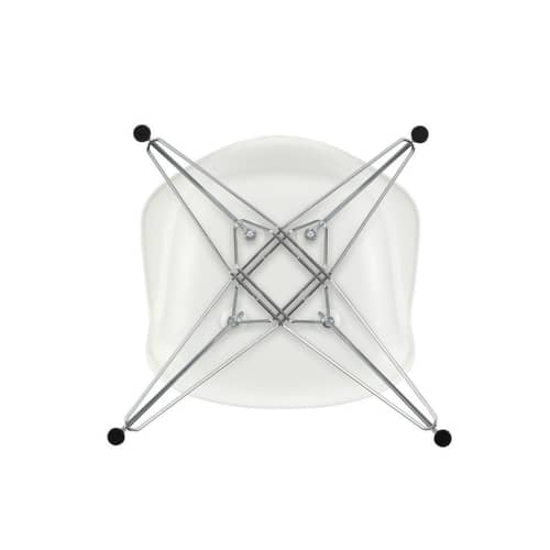 RE DAR - Eames Plastic Armchair Armchair plastic material white / (1950) - Chromed Base, legs / Recycled - Vitra - Cotton white / Chromed feet - Chromed steel, Post-consumer recycled plastic