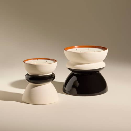 Bougie parfumée Tam tam céramique noir / Ø 15 x H 18 cm - Maison Sarah Lavoine - Noir / Senteur Oriental - Cire soja naturelle, Grès émaillé