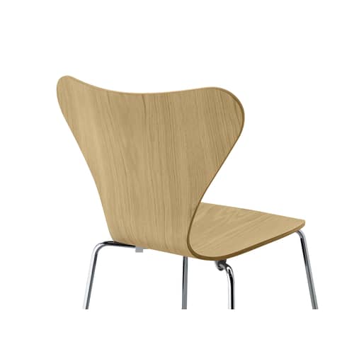 Chaise empilable Série 7 bois naturel / Bois naturel - Arne Jacobsen, 1955 - Fritz Hansen - Chêne / Pieds chromés - Acier, Contreplaqué de chêne verni