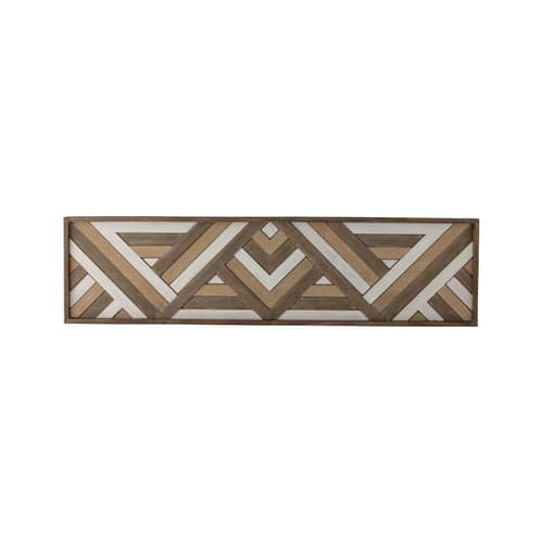 Décoration murale Lunna bois naturel / L 122 x H 33 cm - Effet 3D - Bloomingville - 122 x 33 cm / Bois & blanc - MDF
